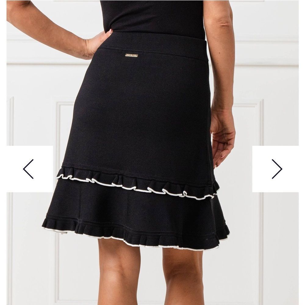 MICHAEL Michael Kors Black Ruffled Hem Mini Skirt Womens Size Small - Picture 4 of 12